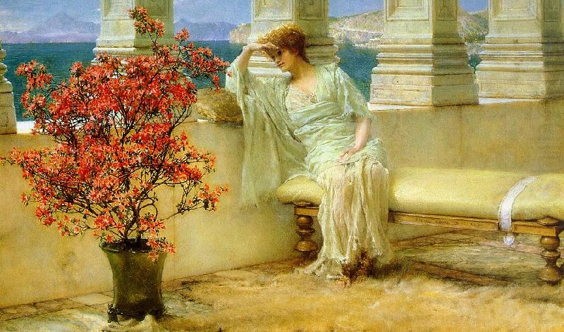 Alma Tadema Her Eyes are with Her Thoughts china oil painting image